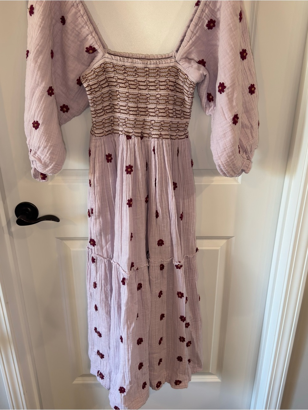 Free People Dahlia Embroidered Maxi Dress in Frost Lavender - Picture 3 of 11